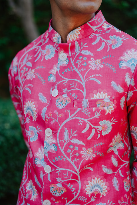 Jewelled Pink Kurta and Bandi