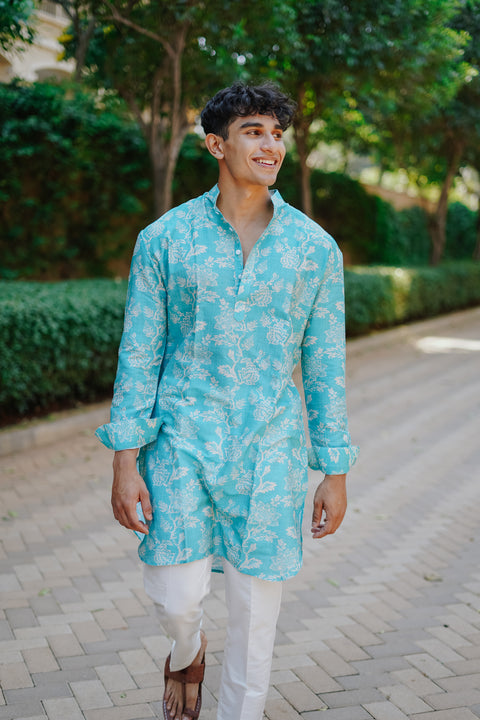 Mint Green Kurta and Bandi