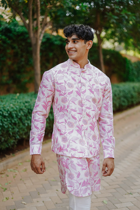Pearl white Kurta and Bandi