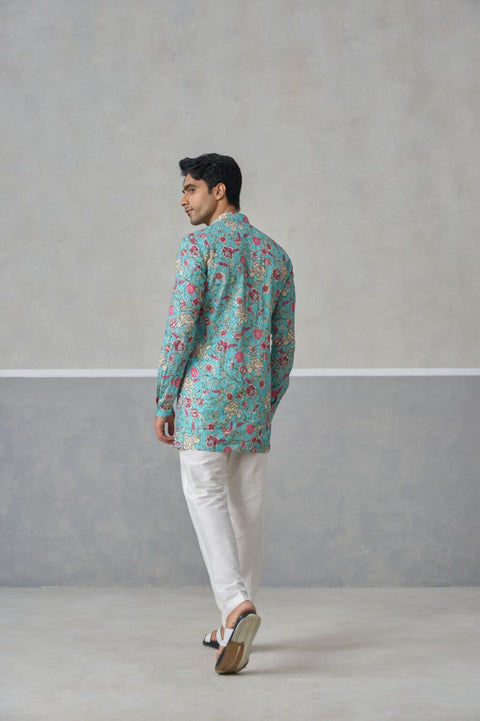 The Aqua Bloomscape Kurta & Bandi