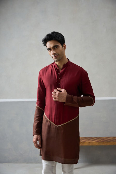 The Maroon Veer Kurta
