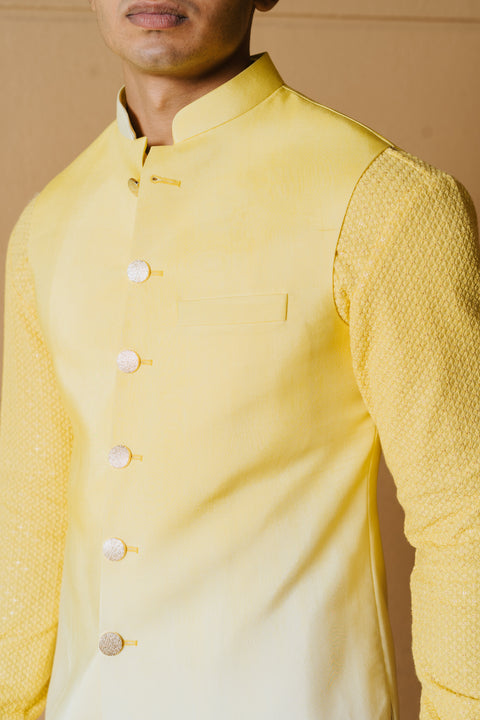 Golden Yellow Kurta and Bandi