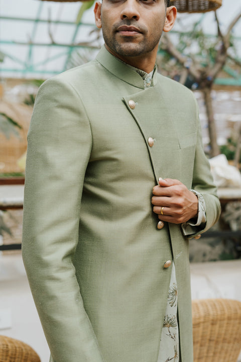 The Olive Groom Sherwani