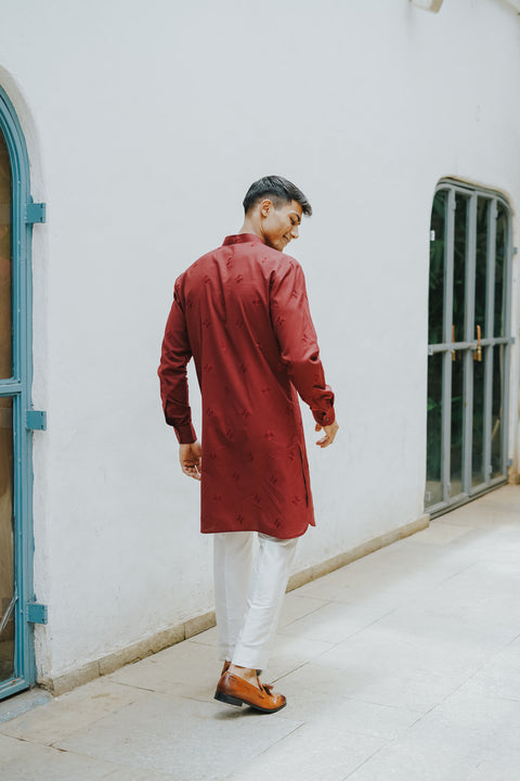 The Classic Maroon Kurta