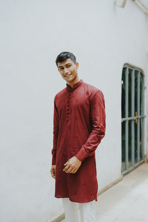 The Classic Maroon Kurta