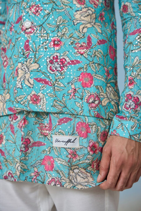 The Aqua Bloomscape Kurta & Bandi