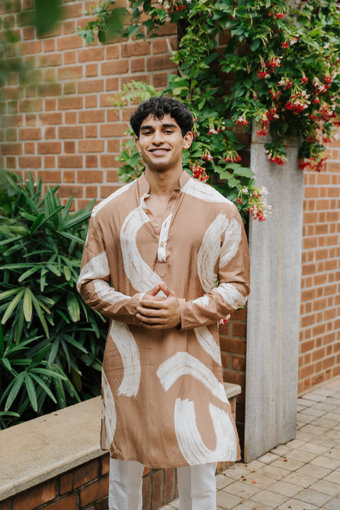 Sand Modern Art Kurta