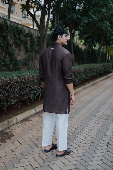 Brown Vintage Rose Kurta