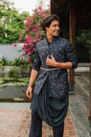 Imperial Blue Jashn-Drape Kurta