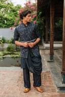 Imperial Blue Jashn-Drape Kurta
