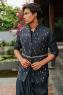 Imperial Blue Jashn-Drape Kurta