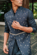 Imperial Blue Jashn-Drape Kurta
