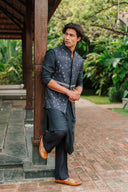 Imperial Blue Jashn-Drape Kurta