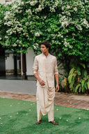 Champagne gold Jashn-Drape Kurta