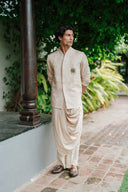 Champagne gold Jashn-Drape Kurta