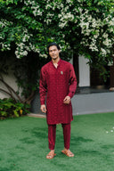 The Maroon Panel Kurta