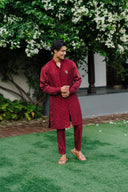 The Maroon Panel Kurta