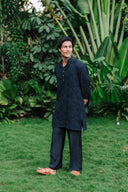 Midnight Blue Furrow Kurta