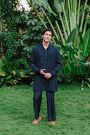 Midnight Blue Furrow Kurta