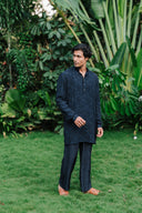 Midnight Blue Furrow Kurta
