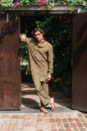 Burnished Olive Furrow Kurta