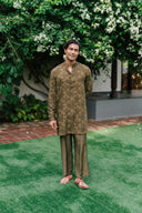 Burnished Olive Furrow Kurta