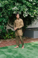 Burnished Olive Furrow Kurta