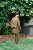 Burnished Olive Furrow Kurta