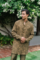 Burnished Olive Furrow Kurta