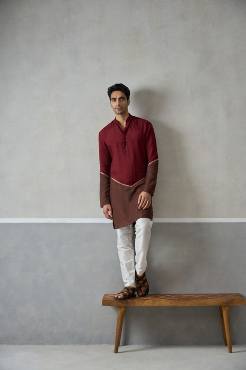 The Maroon Veer Kurta
