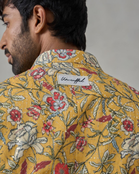 The Yellow Bloomscape Kurta & Bandi
