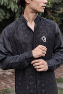 The Black Panel Kurta
