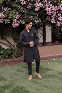 The Black Panel Kurta