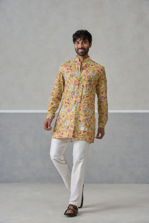 The Yellow Bloomscape Kurta & Bandi