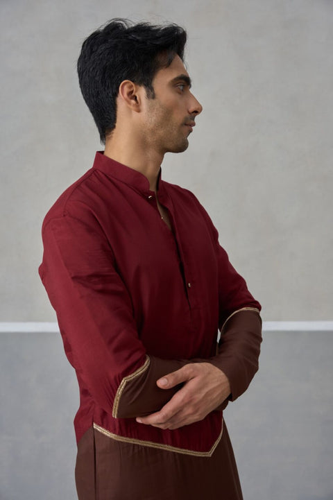 The Maroon Veer Kurta