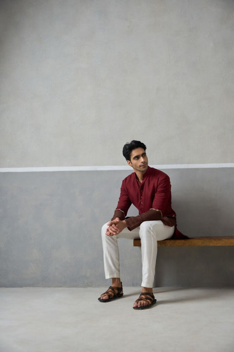 The Maroon Veer Kurta