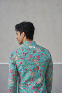 The Aqua Bloomscape Kurta & Bandi
