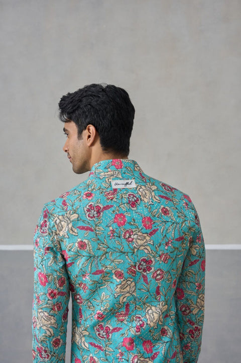 The Aqua Bloomscape Kurta & Bandi
