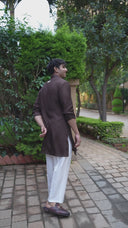 Brown Vintage Rose Kurta