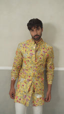 The Yellow Bloomscape Kurta & Bandi