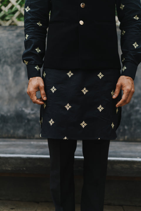 The Jet Black Kurta and Bandi